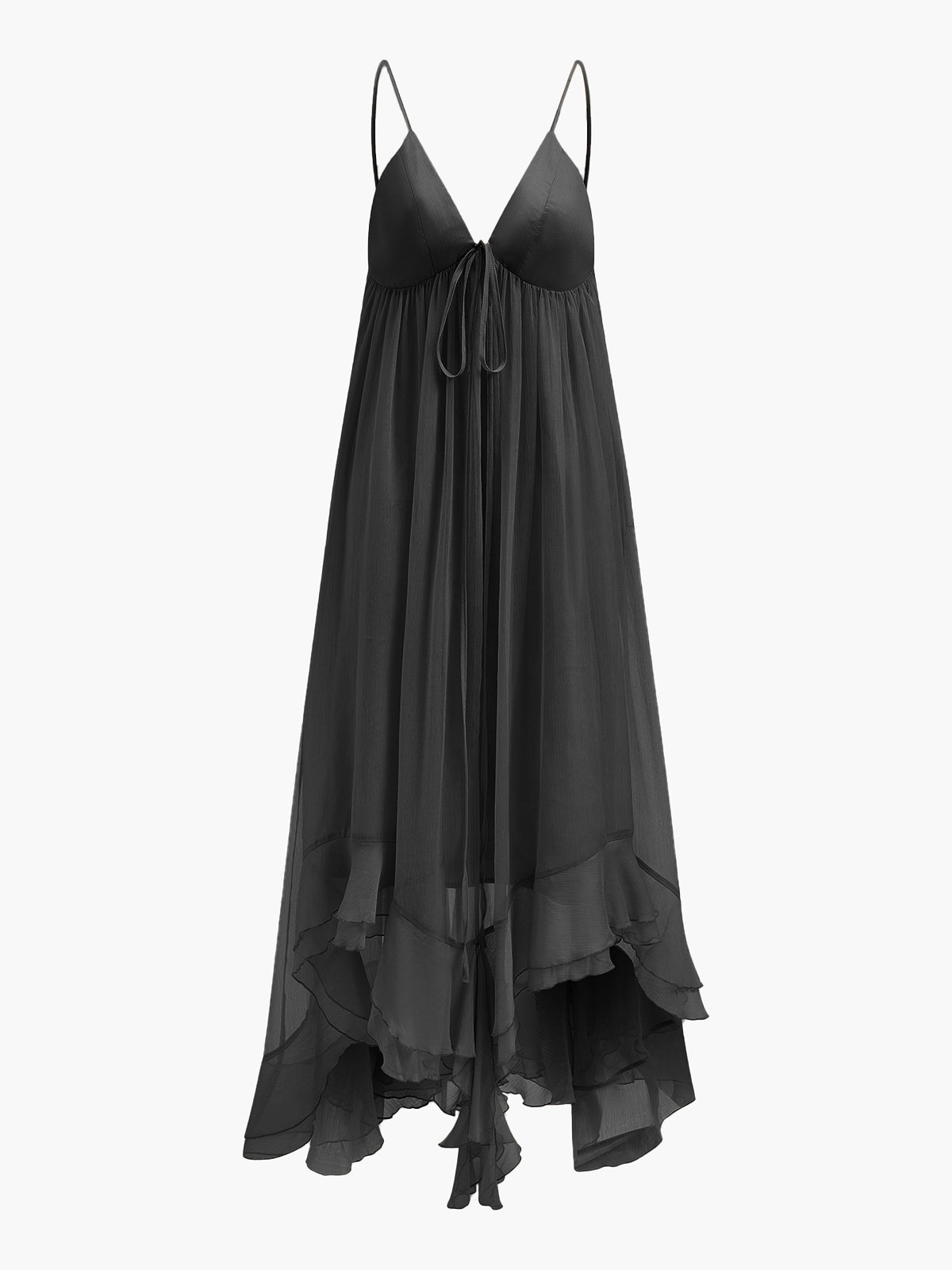 Seraphina Women's Maxi Dress Chiffon Cape Sleeves