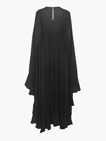 Seraphina Women's Maxi Dress Chiffon Cape Sleeves
