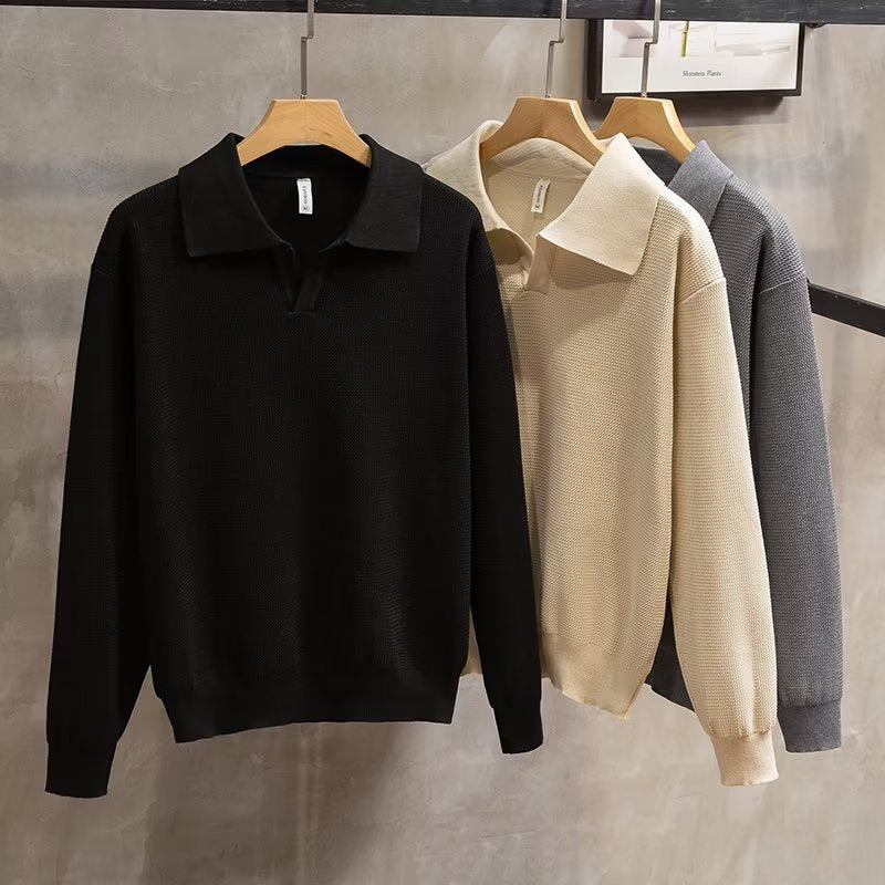 Image of Chris | Men's Collared Pullover Sweater