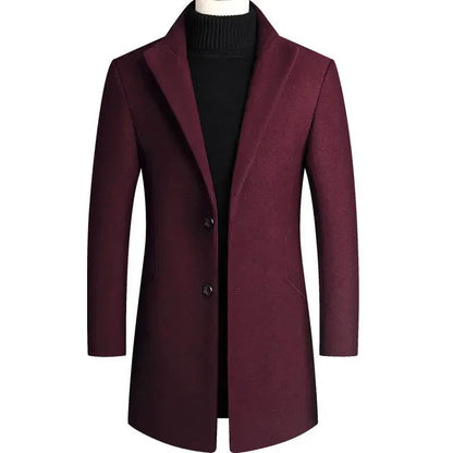 Men's Mandarin Collar Overcoat Mid-Length - Vonnera