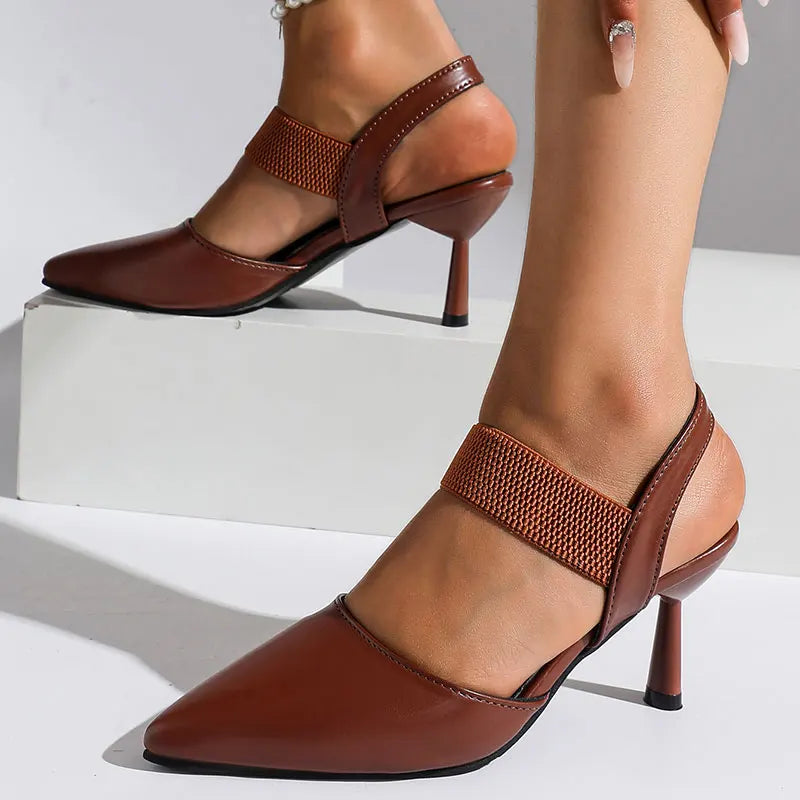 Image of Cindy | Women's Pointed Toe Slingback Heels