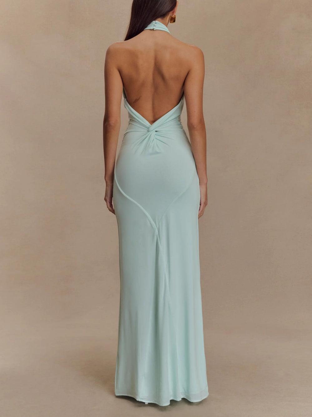 Image of Claire | Women's Halter Bodycon Maxi Dress