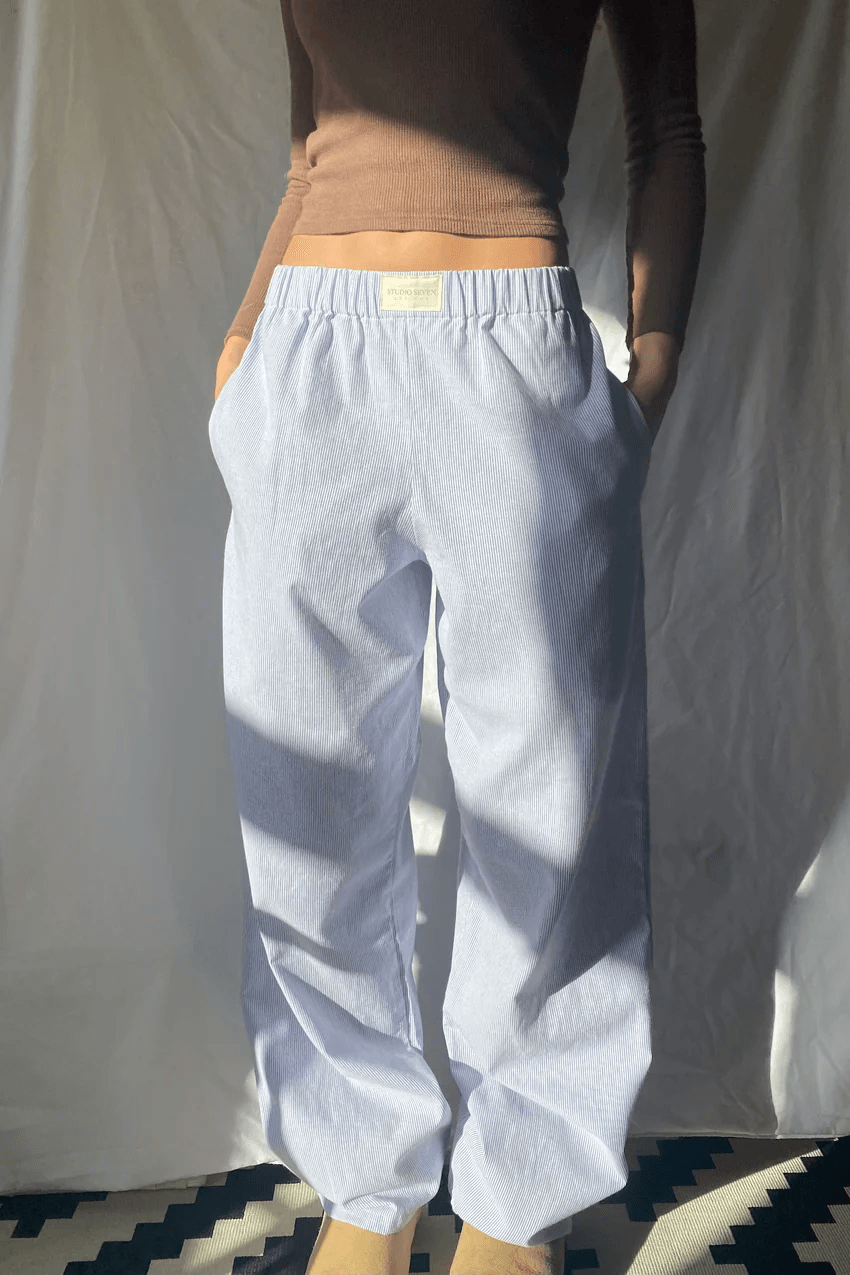 Women's Striped Sweatpants Elastic Waist - Vonnera