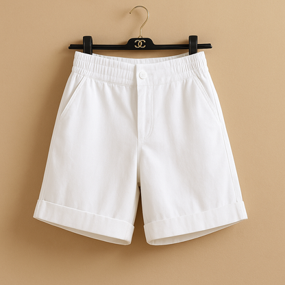 Classic breathable summer shorts for women with timeless fit and lightweight fabric, perfect for beach days, vacations, and casual summer outfits.