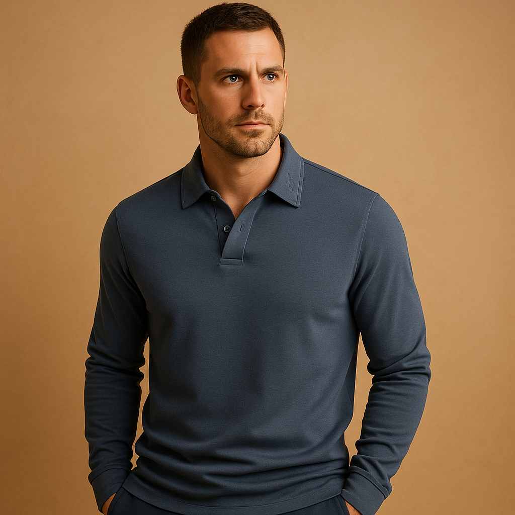 Classic cotton polo shirt for men with a breathable comfortable fit and timeless design, ideal for casual outfits, warm days, and semi-formal occasions.