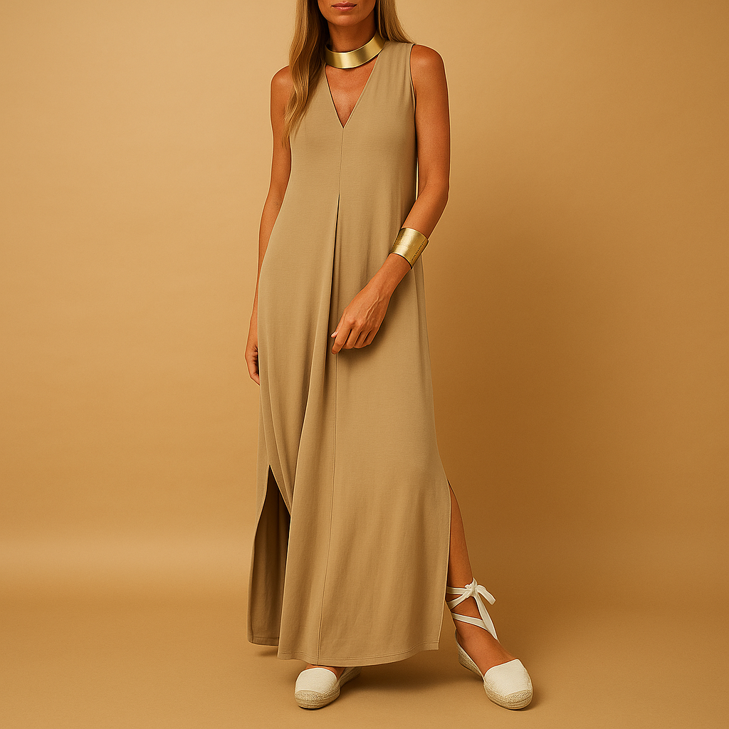 Classic long elegant dress for women with flattering tailored fit and high quality fabric, ideal for formal events and special occasions.