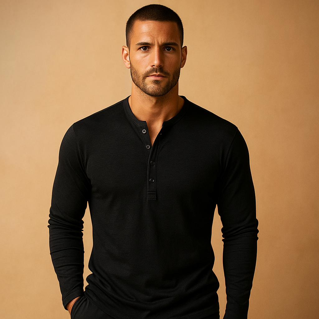 Classic long sleeve button-up shirt for men with a comfortable straight fit and timeless design, ideal for work, casual outfits, and everyday wear.