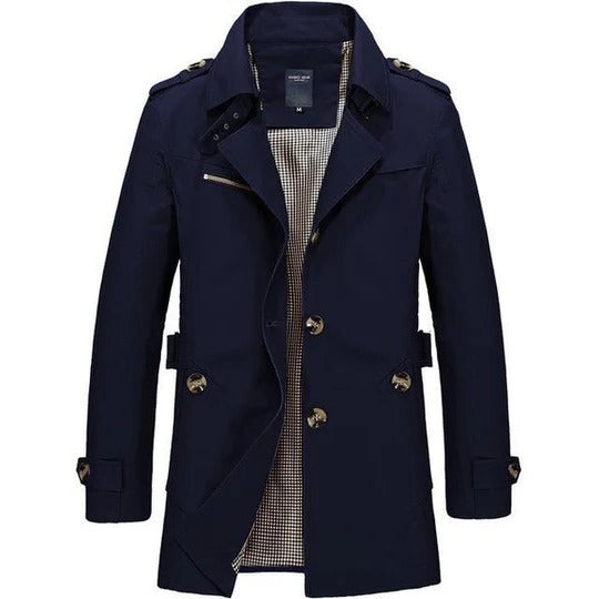 Elegant Women's Classic Trench Coat: All-Season Style with Belted Waist