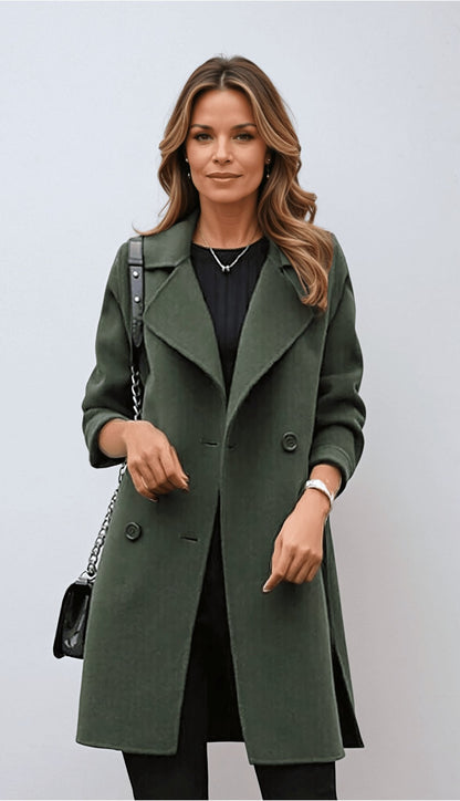 Women's Wool Double-Breasted Coat Classic - Vonnera