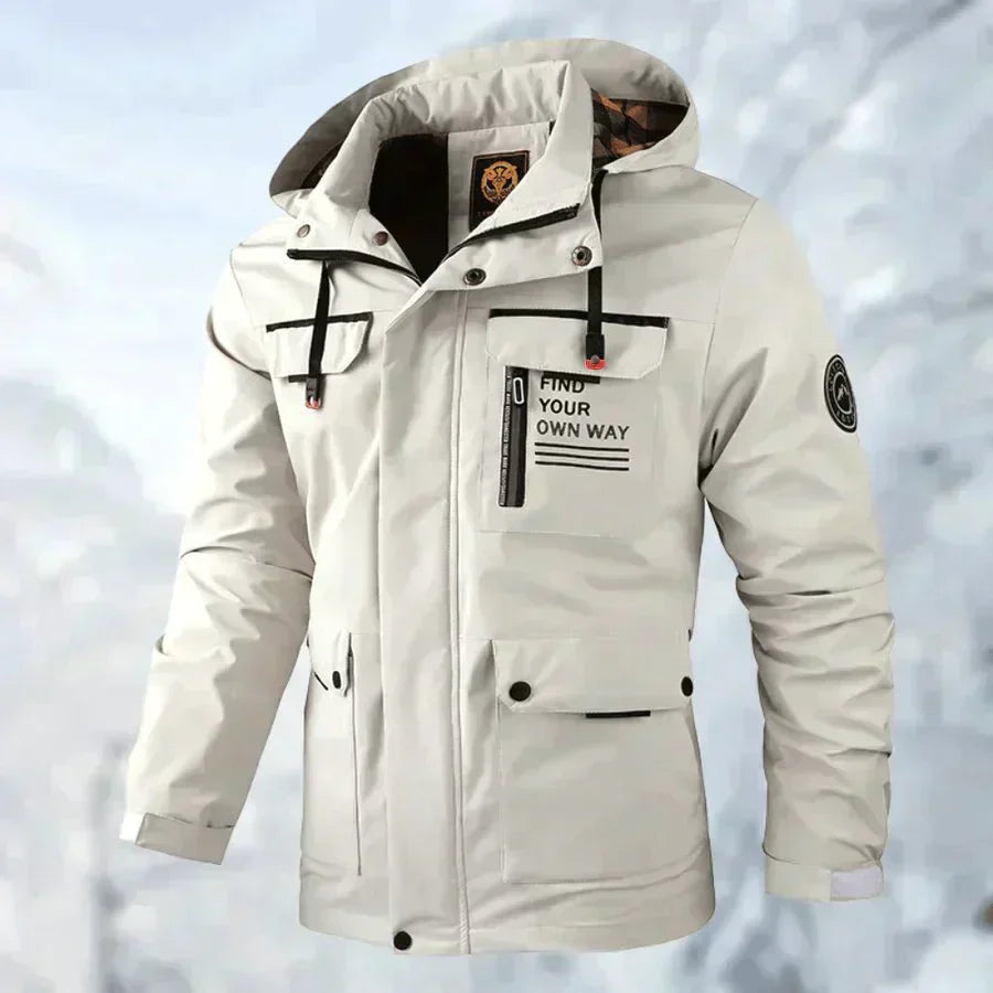Men's Waterproof Hooded Windbreaker Jacket