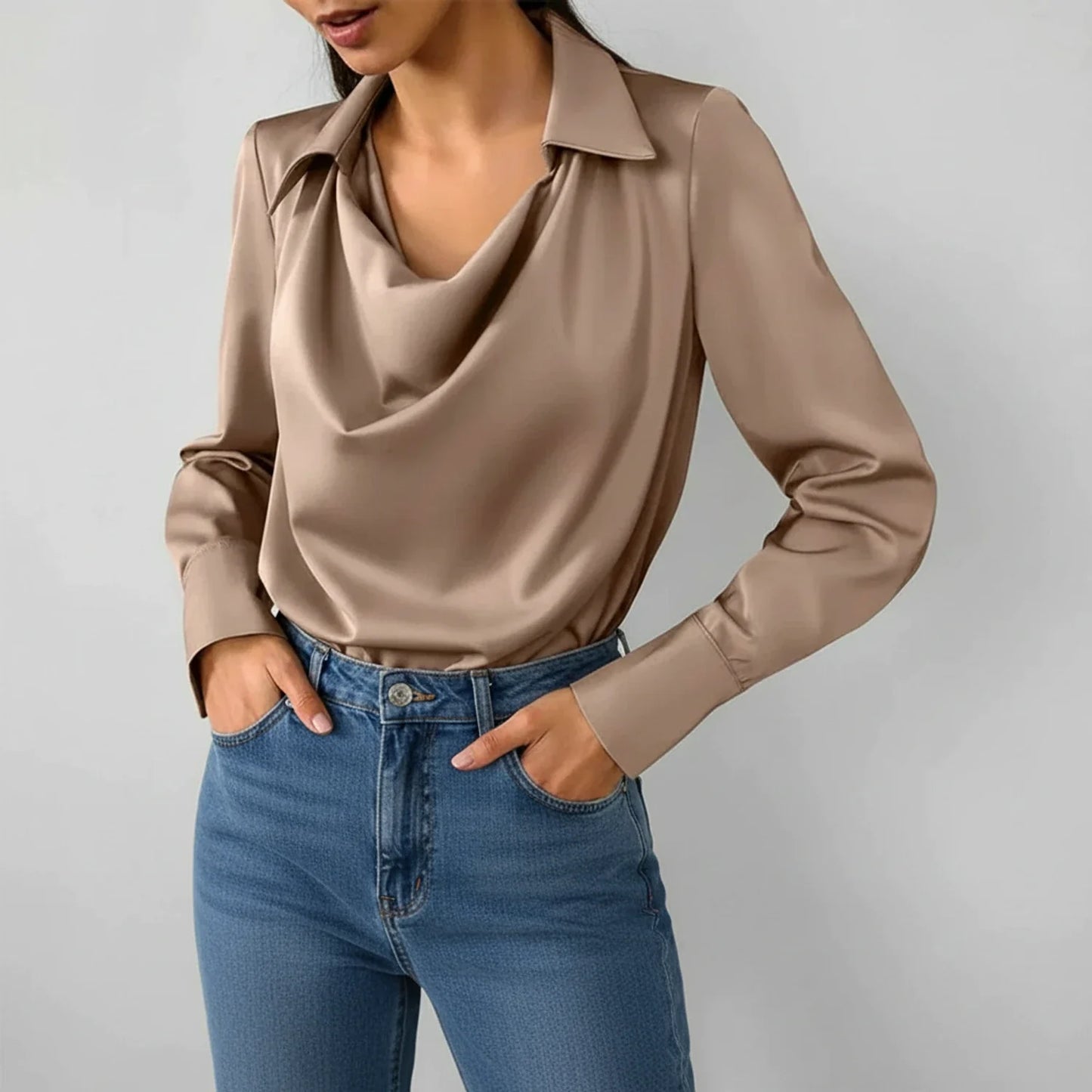 Women's Long Sleeve Blouse Collared - Vonnera