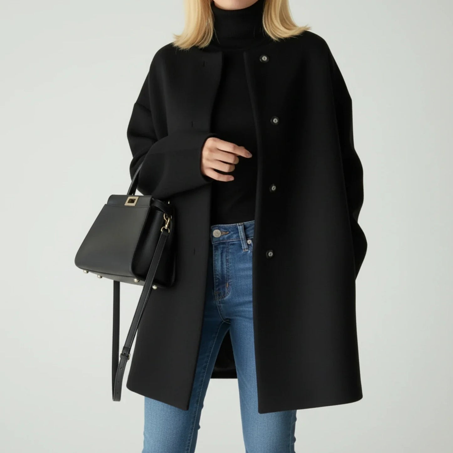 Women's A-Line Collarless Jacket - Vonnera