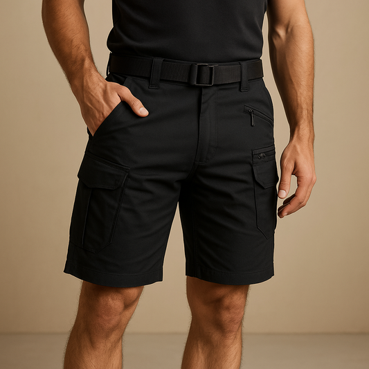 Men’s comfortable cargo shorts with multiple pockets, ideal for travel, outdoor use, and everyday casual wear.
