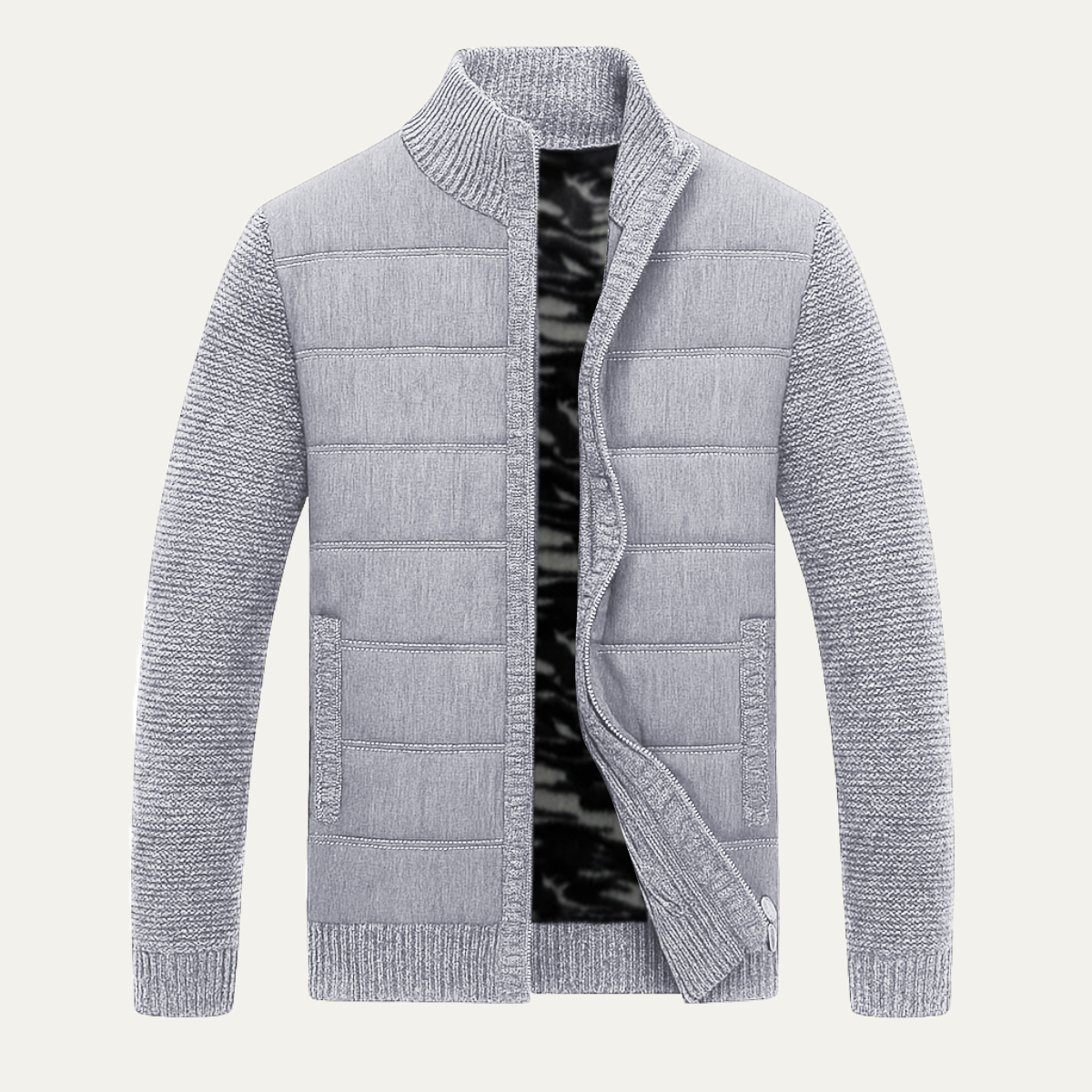 Men's Padded Zip Up Sweater Jacket - Vonnera