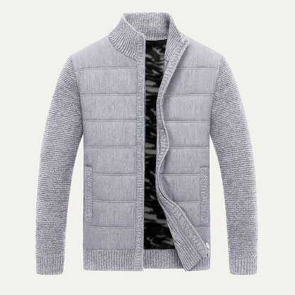 Men's Padded Zip Up Sweater Jacket - Vonnera