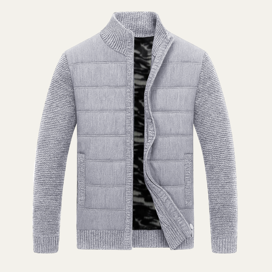 Men's Padded Zip Up Sweater Jacket - Vonnera