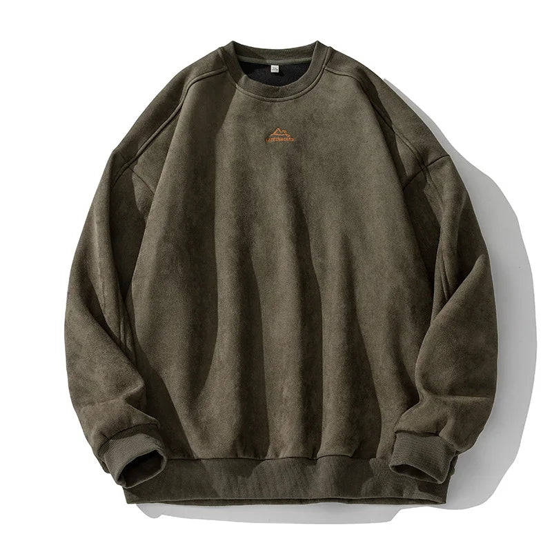 Men's Suede Oversized Pullover - Vonnera
