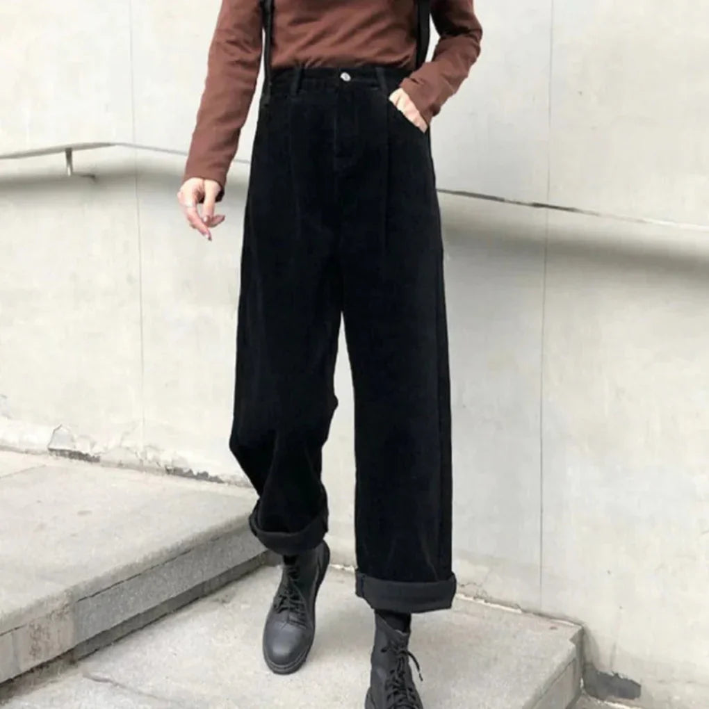 Women's Corduroy Pants Rich Texture Brown