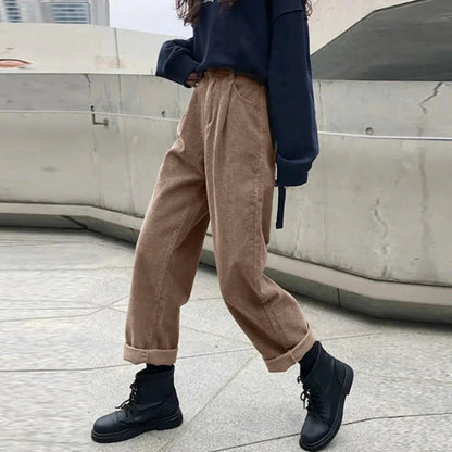 Women's Corduroy Pants Rich Texture Brown - Vonnera