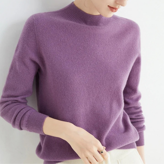 Women's Cashmere Knitted Sweater Soft Winter Beige - Vonnera