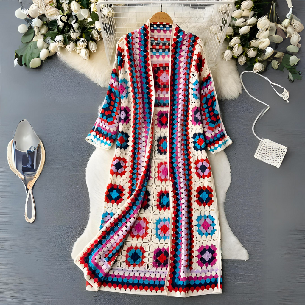 Women's Colorful Long Cardigan - Vonnera