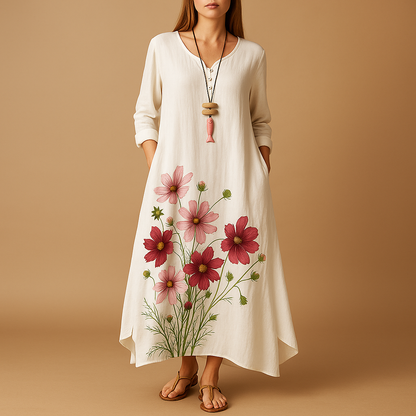 Women's Cotton A-Line Midi Dress - Vonnera