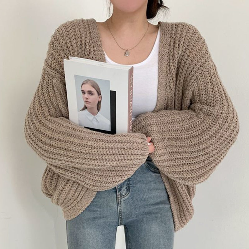 Women's Oversized Open Front Cardigan - Vonnera