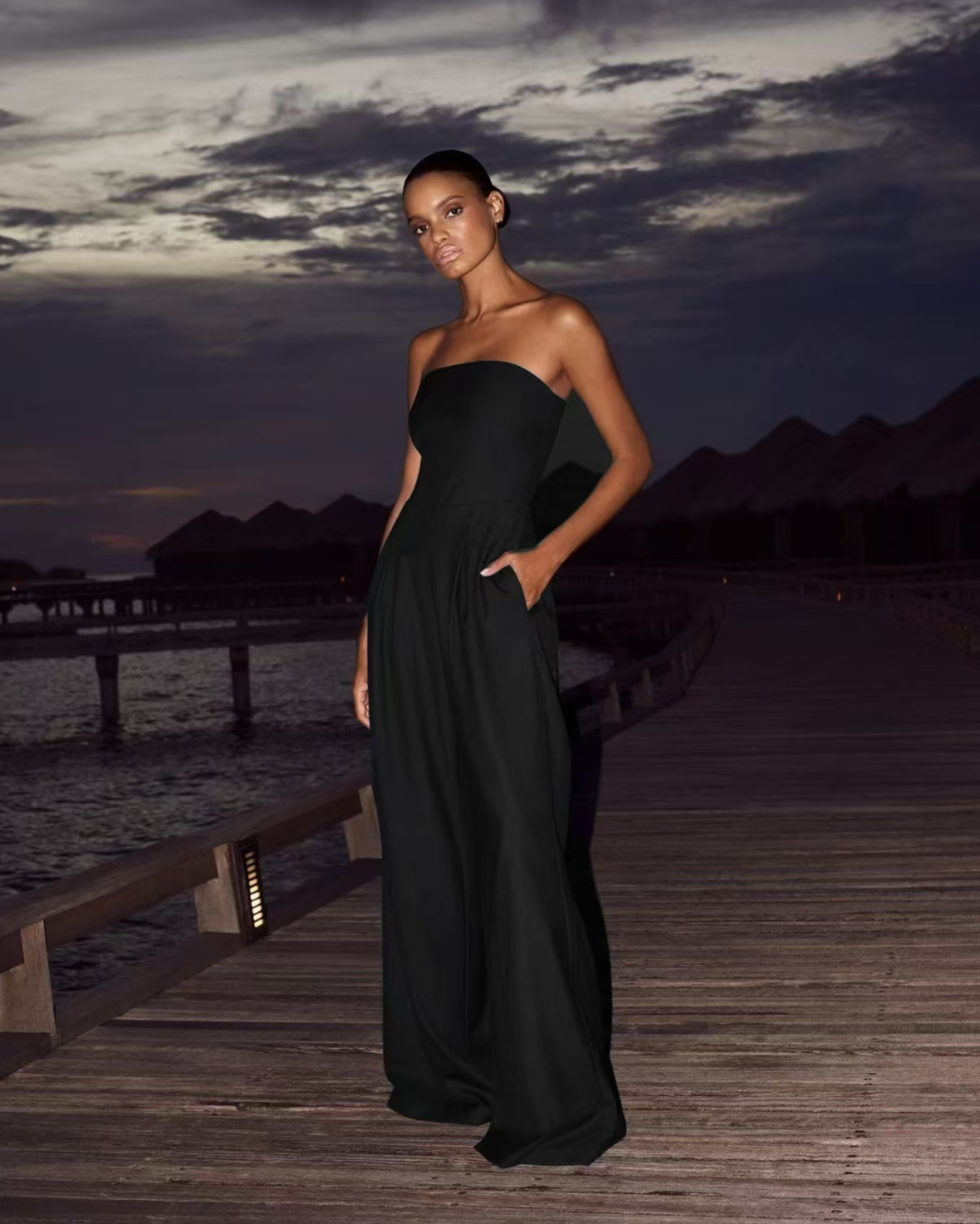 Image of Courtney | Women's Strapless Wide Leg Jumpsuit