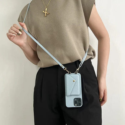 Leather Crossbody Phone Wallet With Card Holder