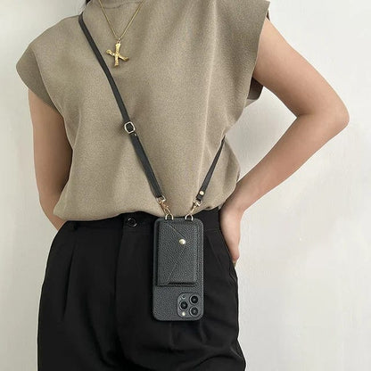 Leather Crossbody Phone Wallet With Card Holder