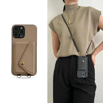 Leather Phone Crossbody Case With Card Holder