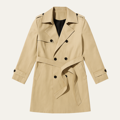 Men's Double Breasted Trench Coat Waterproof Long - Vonnera