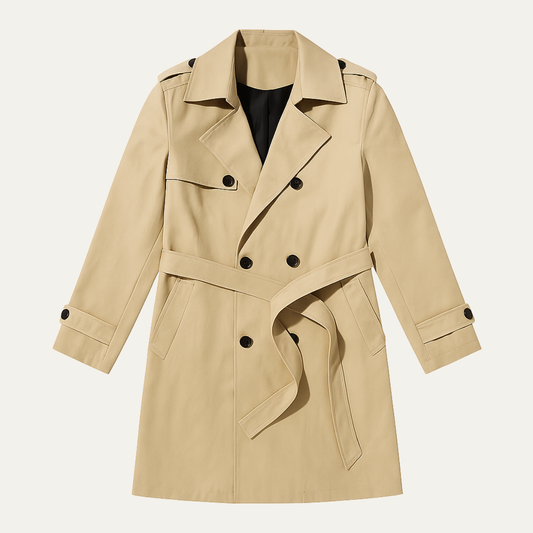 Men's Double Breasted Trench Coat Waterproof Long - Vonnera