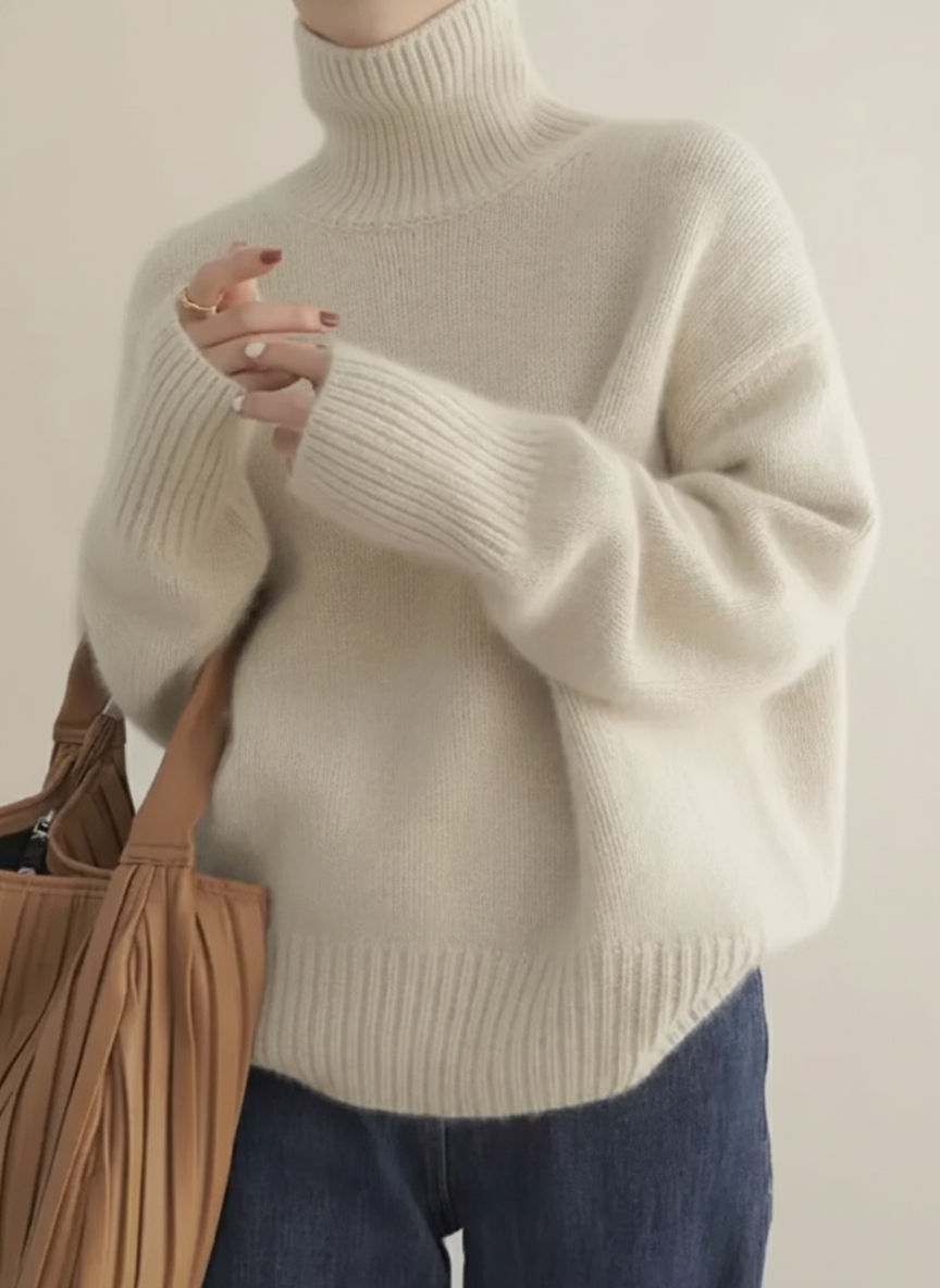 Women's Relaxed Fit Turtleneck Sweater Knit - Vonnera