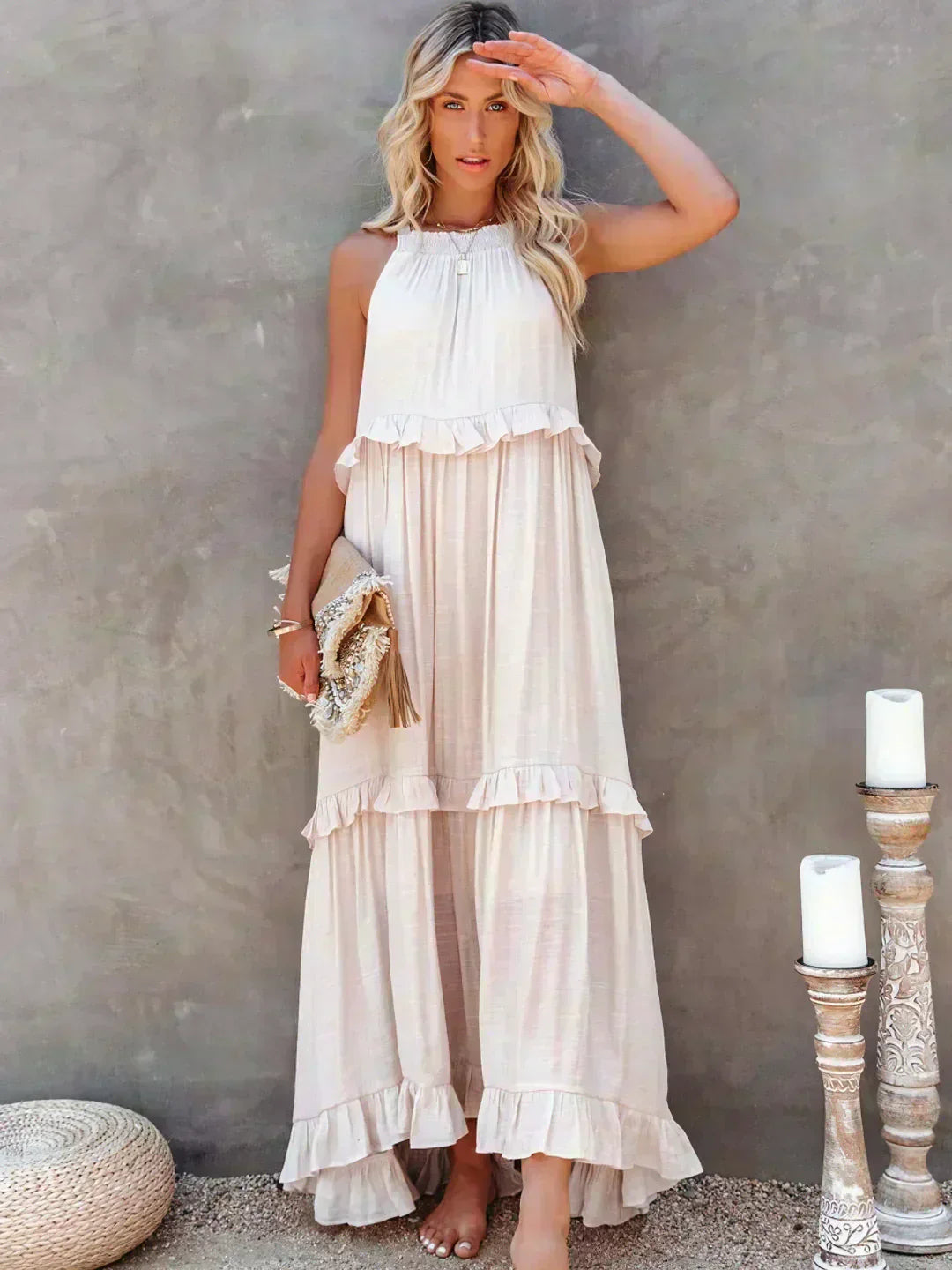 Women's Maxi Dress Layered Tier Design - Vonnera