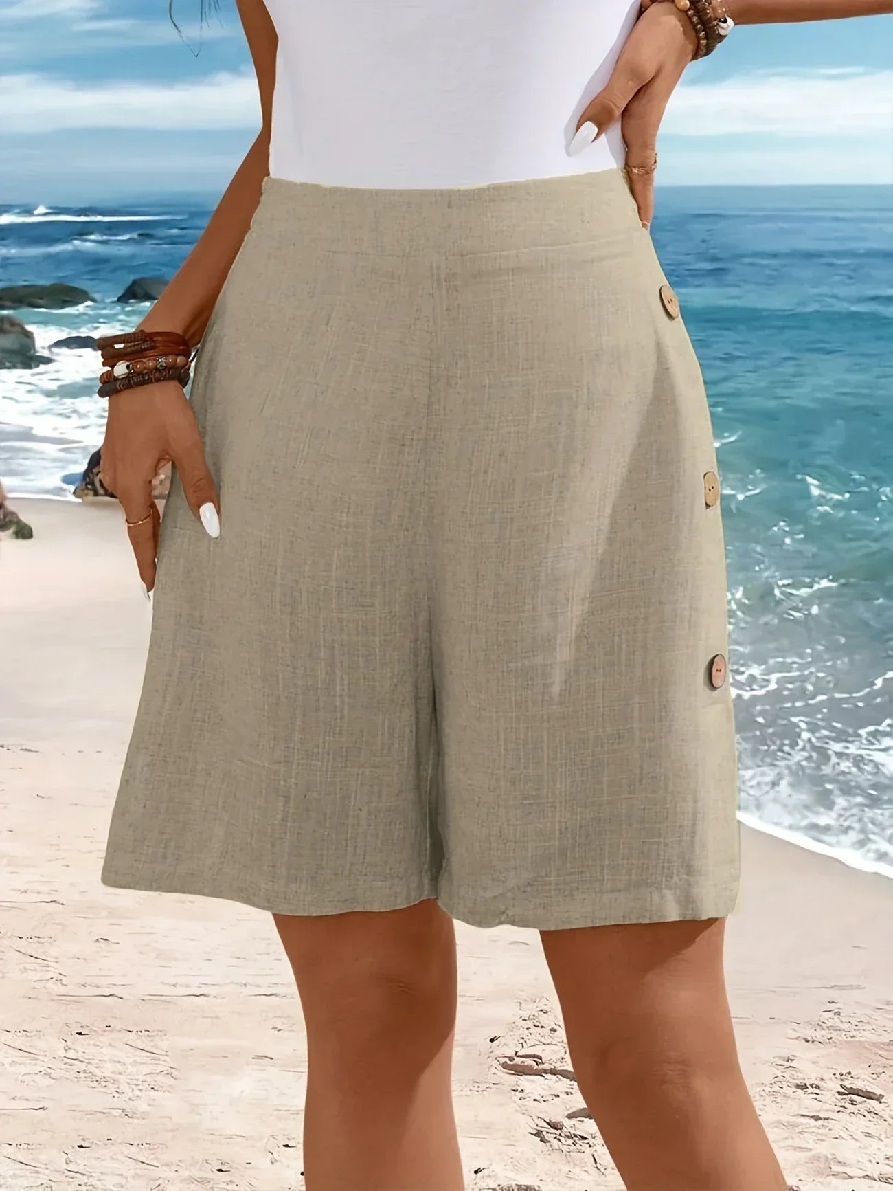 Women's High Waist Wrap Front Shorts