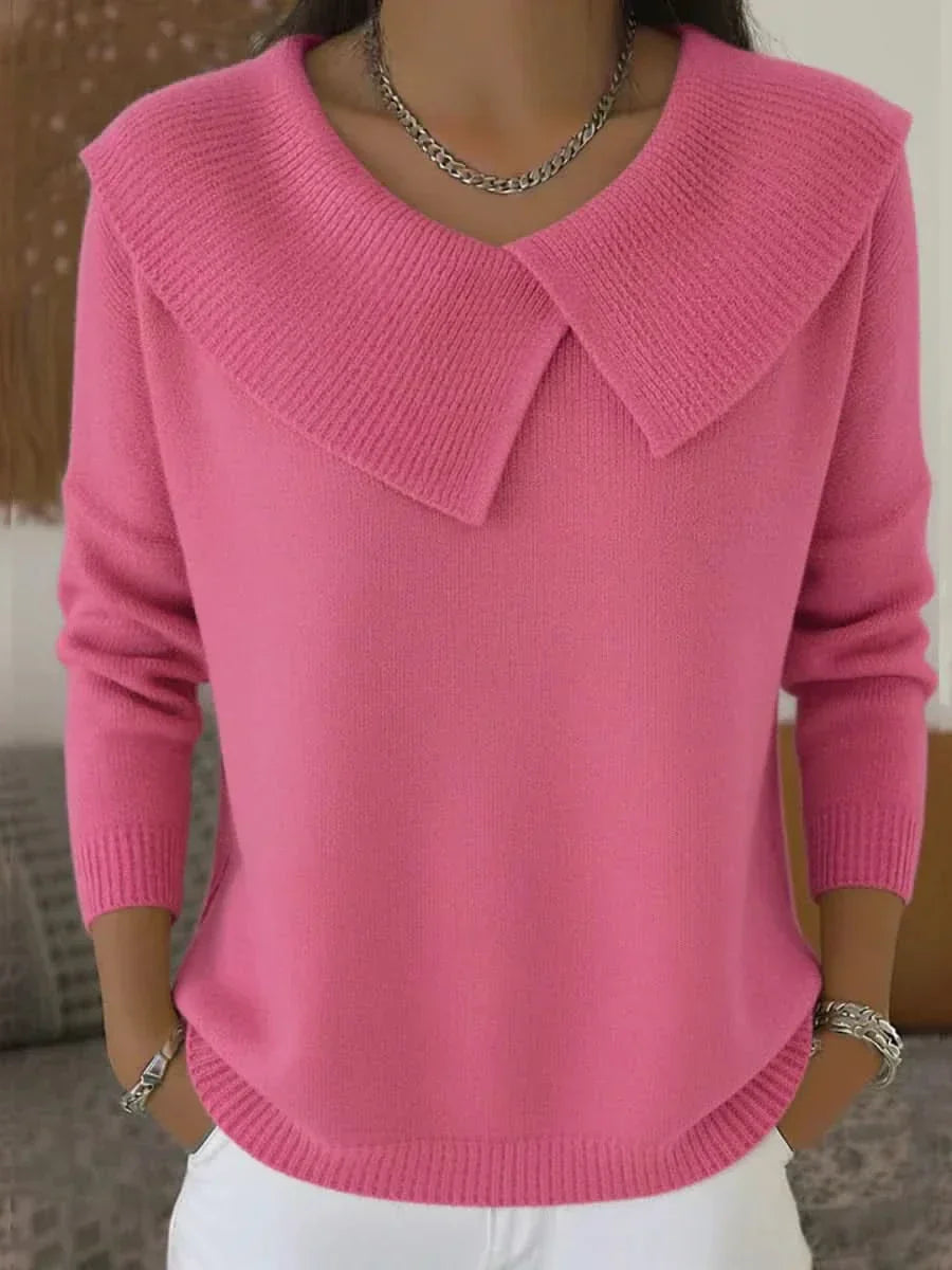 Women's Ribbed Collar Sweater - Vonnera