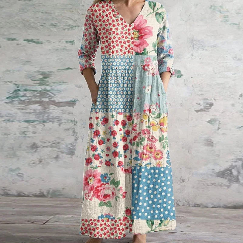 Women's Retro Maxi Dress - Vonnera