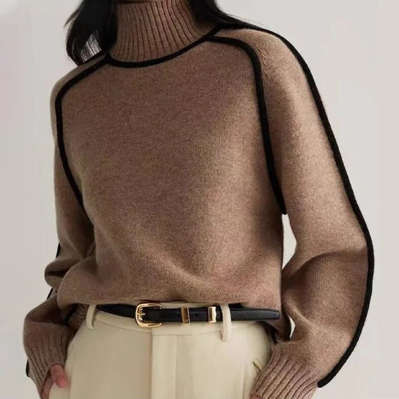 Women's Relaxed Fit Turtleneck Sweater Comfortable - Vonnera