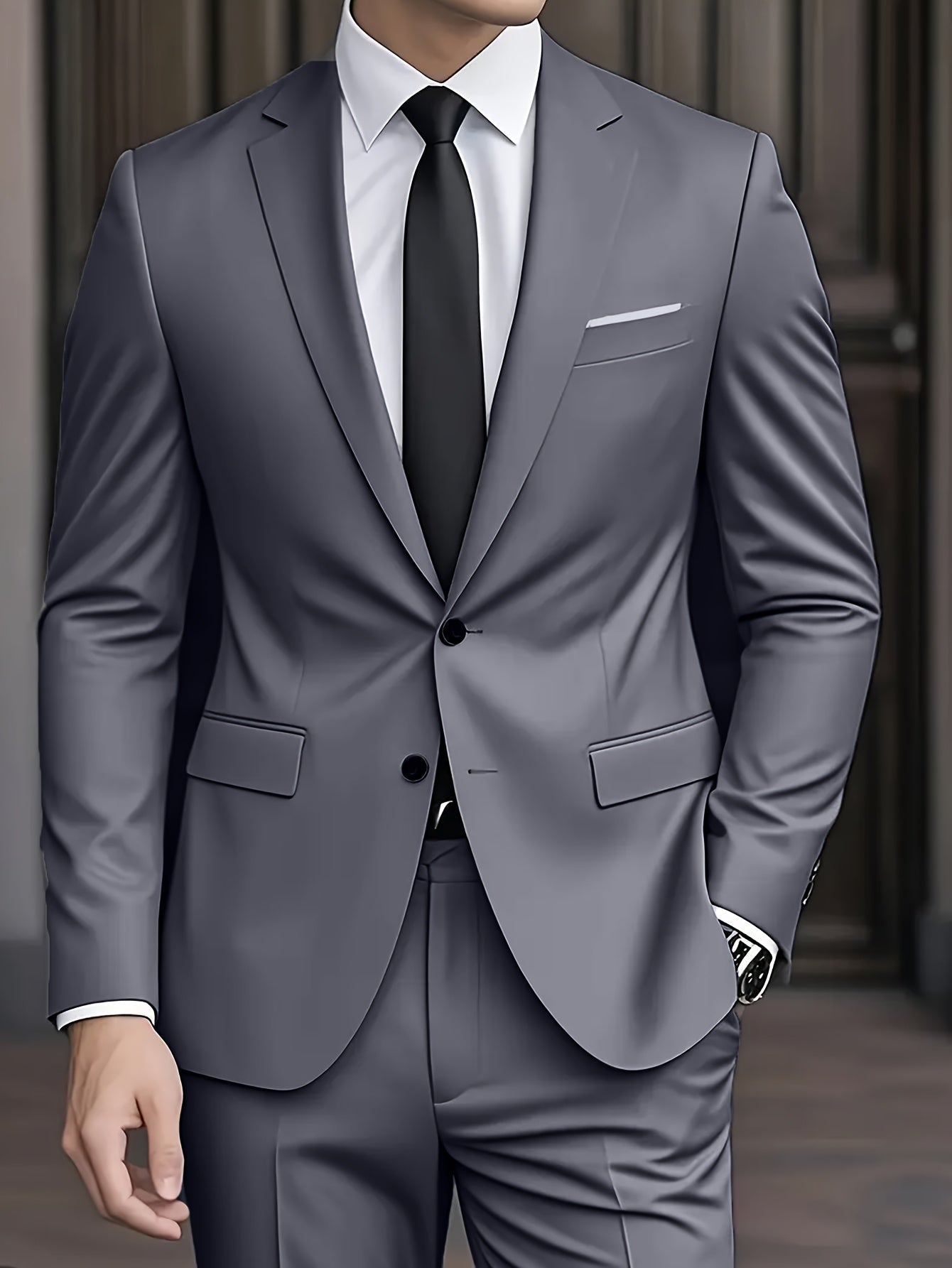 Men's Two Piece Suit Single Breasted Notch Lapel