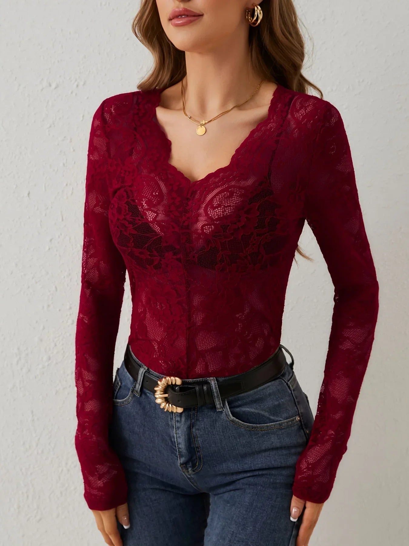 Women's Lace Blouse Elegant Style