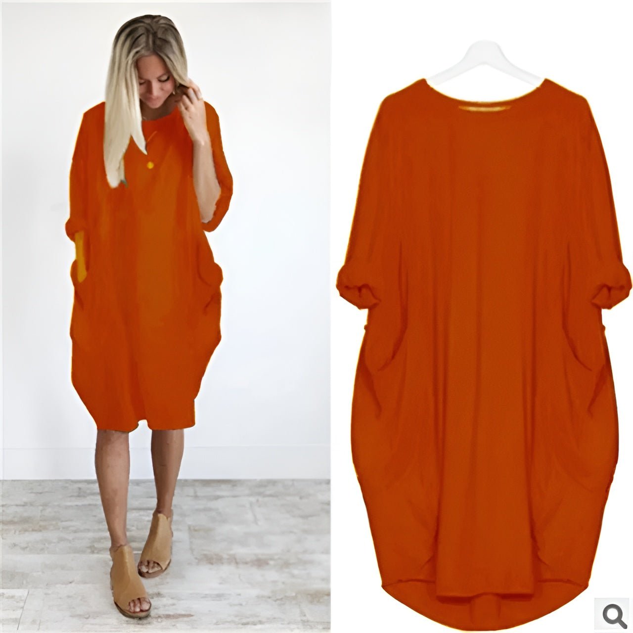 Women's Loose Fit Dress With Oversized Pockets