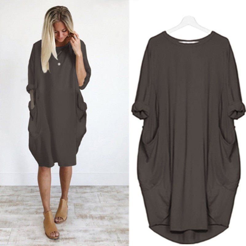 Women's Midi Dress with Pocket
