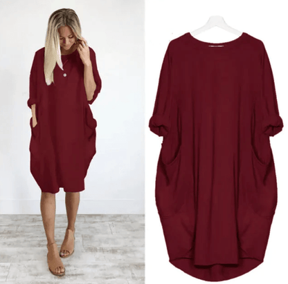 Women's Loose Fit Dress With Oversized Pockets