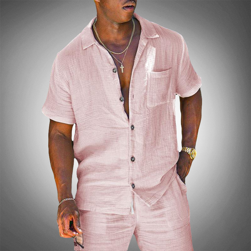 Men's Linen Two Piece Suit Set