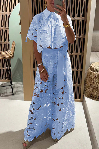 Women's Elegant Lace Two Piece Set