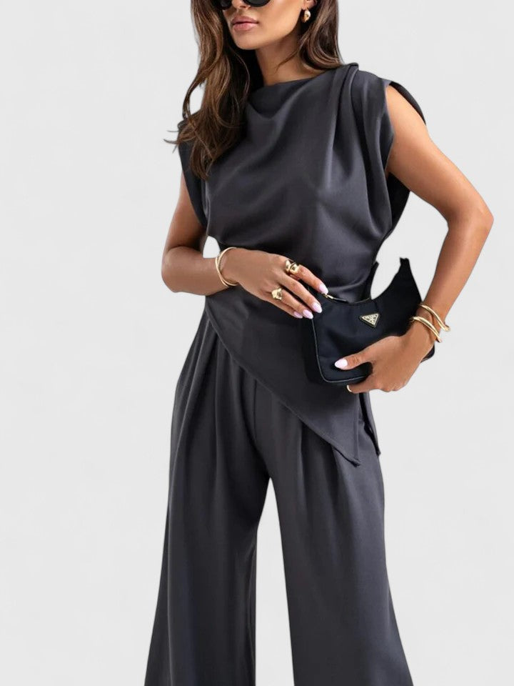 Women's Wide Leg Pants Two-Piece Set