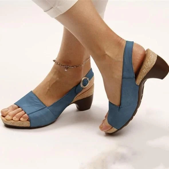 Vivian Women's Block Heel Sandals Buckle Strap