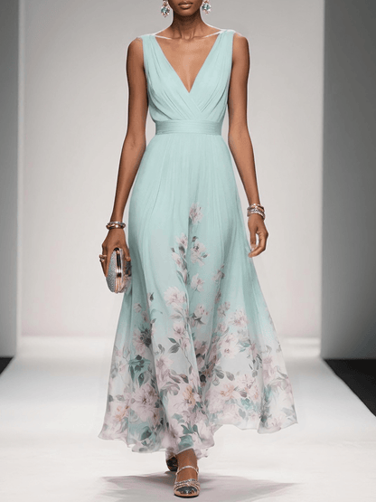 Taylor | Women Floral Chiffon Summer Maxi Dress