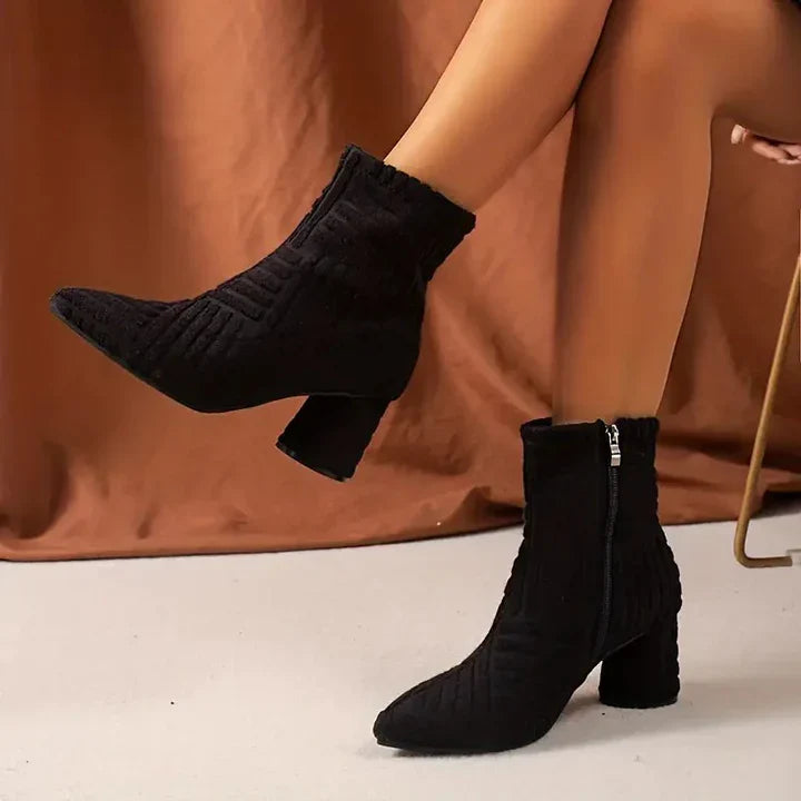 Women's Block Heel Boots Solid Color - Vonnera